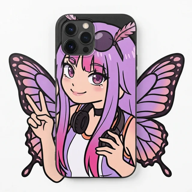 Phone case printed all over with the character